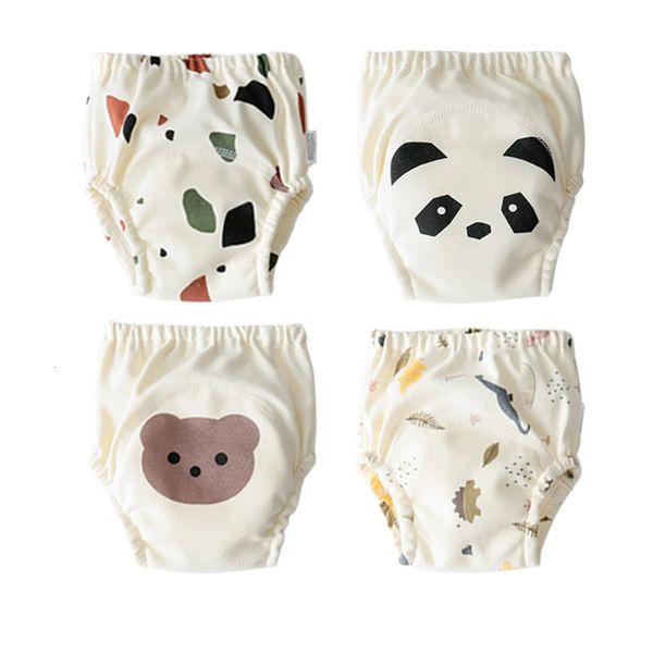 4 pièces mode réutilisable bébé enfants couche-culotte en tissu lavable pot formation pantalon apprentissage culotte bref pour les enfants 240229