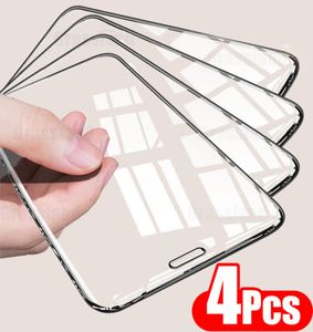 4pcs Verre trempée de couverture complète pour iPhone 11 12 13 Pro MAX Screen Protector XS XR 6 7 8Plus Protective Film7044791