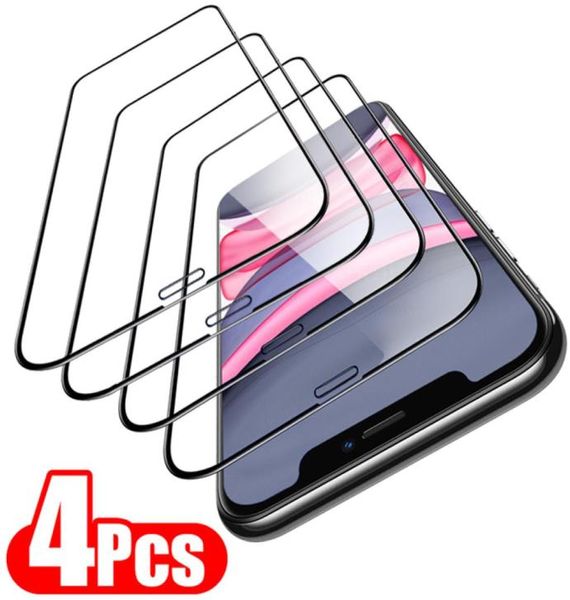 4 piezas de vidrio templado de la cubierta completa en el iPhone 11 12 13 Pro Max Screen Protector 6 7 8 más x XR XS MAX SE 205122144