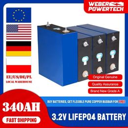 4PCS Grand Nieuw Grade A 3.2V 340AH LIFEPO4 CEL LITHIUM IJzerfosfaat Oplaadbare batterij met QR -code 12V 24V 36V Solar System