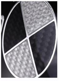 4pcs Badges 3D de haute qualité autocollants en fibre de carbone noir blanc roue de roue autocollant 65 mm 67 mm 79 mm pour 3 5 7 x1 x3 x5 x6223k4170598