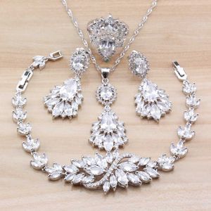 4 Uds conjuntos de joyas AAA + calidad Austria cristal Natural pulsera y anillos conjuntos para mujer traje de boda joyero independiente H1022