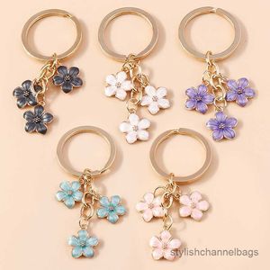 4 pièces porte-clés 40 couleurs mignon plante porte-clés émail Sakura fleur porte-clés pour femmes filles sac à main accessoires porte-clés bijoux cadeaux