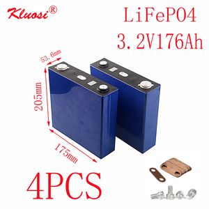 KLUOSI – Pack de batteries LiFePO4 4s/12V, 4 pièces, 3,2 v, 176ah, pour onduleur de stockage d'énergie solaire, EV Marine RV Golf US/EU, sans taxe