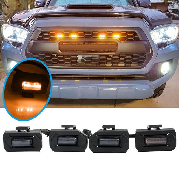 4 pièces LED feux de calandre avant pour Toyota Tacoma Raptor TRD hors route Sport 2020-2021 feu de brouillard externe