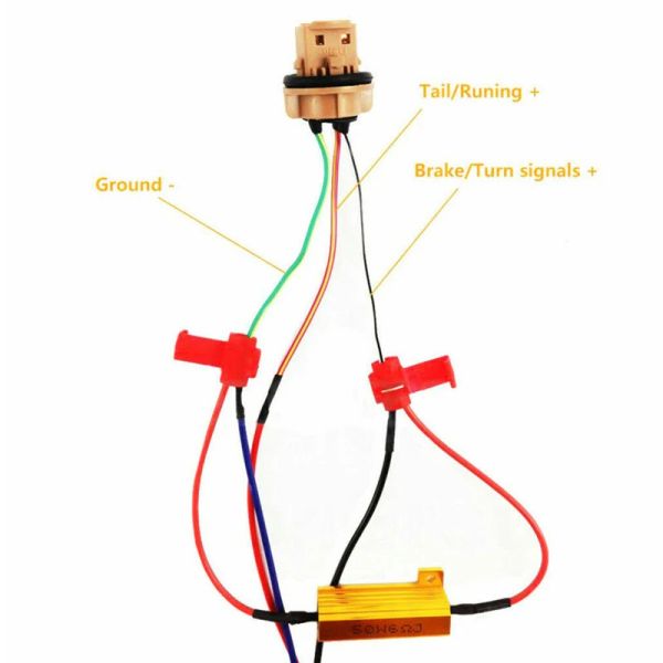 4pcs Indicateur LED Résistance de charge de ballast Relais de débit flash Bulbes de signal de virage 50w 6 ohms résistance
