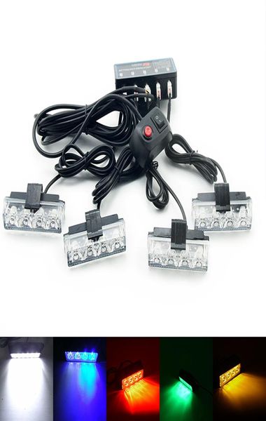 4 pièces LED lumière stroboscopique automobile clignotant feux d'avertissement d'urgence calandre pont tableau de bord Flash lampe 12V1260959