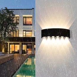 Luz de pared LED de 4 piezas 85-265V IP65 Lámpara de pared de aluminio impermeable para escaleras para exteriores Baño de baño de jardín de jardín de dormitorio