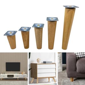 4pcs jambes pour meubles en bois massif canapé jambes coniques hauteur 8/10 / 15 cm tabouret de lit chaise basse table basse armoire de l'armoire