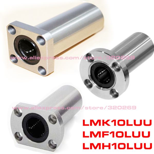 4pcs LMF10LUU LMH10LUU LMK10LUU 10 mm Boule à billes linéaire long pour les extrémités de la tige