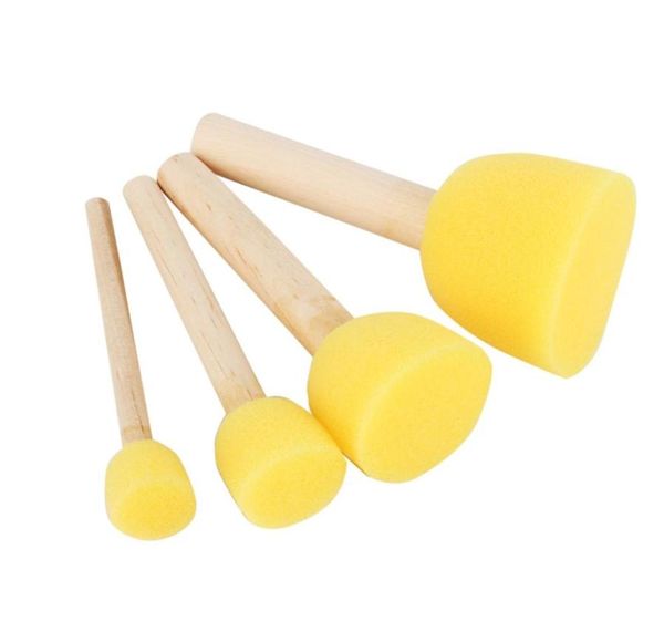 Freeshipping 4pcs/lote*10 pincel de plantilla mango de madera muebles de cepillo de esponja artesan artesanía herramientas de educación de dibujo juguetes2485413