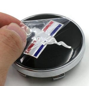 4 stks veel ZWART RUNNING PAARD 60 MM AUTO WIEL Hub Center LOGO Caps ABS embleem badge Past voor FORD Mustang277C