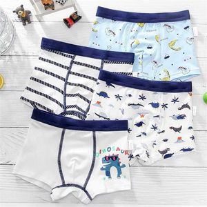 4pcs / lot coton enfants garçons sous-vêtements boxer bébé enfants culottes slips adolescents caleçons 2-12y 211122