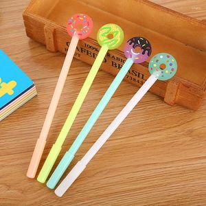 4 pièces/lot mignon stylo Gel pour enfants étudiant école fournitures de bureau papeterie Kawaii écriture stylos 0.5mm encre noire beignet