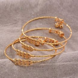 4 stks / partij goud kleur mode mooie trendy kinderen baby armbanden armband kinderen geschenken Arabische functie q0720
