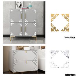4 pièces/lot motif creux acrylique miroir autocollant meubles Modification décalcomanie garde-robe Table maison Art décor bricolage Stickers muraux
