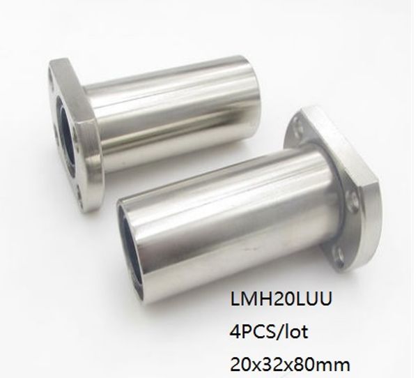 4 unids/lote LMH20LUU 20mm rodamiento lineal de bolas/buje rodamientos con bridas ovaladas largas rodamientos de movimiento lineal piezas de impresora 3d enrutador cnc 20x32x80mm