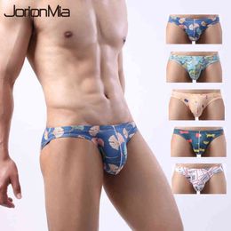 4pcs/lot mannen sexy ondergoed mannelijk gedrukt slipje heren kort katoen onderpant jongens bikini -briefs sexy ondergoed 1910 t220816