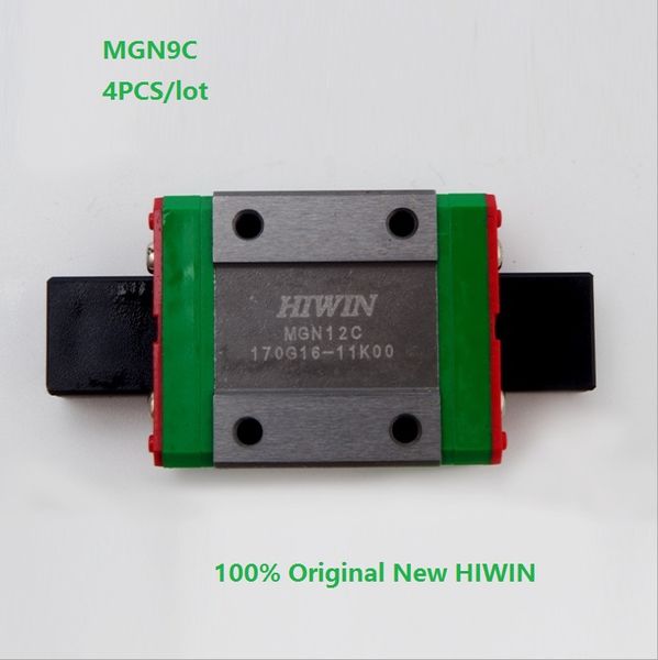 HIWIN MGN9C – mini bloc linéaire pour guide linéaire, routeur CNC, Original, 4 pièces/lot, nouveau