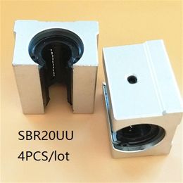 4pcs / lot SBR20UU SME20UU 20mm unité de boîtier linéaire de type ouvert bloc linéaire blocs de roulement pour routeur cnc imprimante 3d parts252S