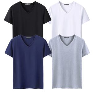 4pcs / lot à manches courtes t-shirts pour hommes t-shirts t-cou t-shirt slim fit slim fit hommes Tshirt d'été décontracté plus taille s-5xl240402