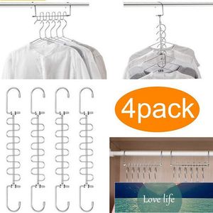 4pcs vêtements magiques merveille métal cintres placard rack crochets économiseur d'espace organisateur prix usine conception experte qualité dernier style état d'origine