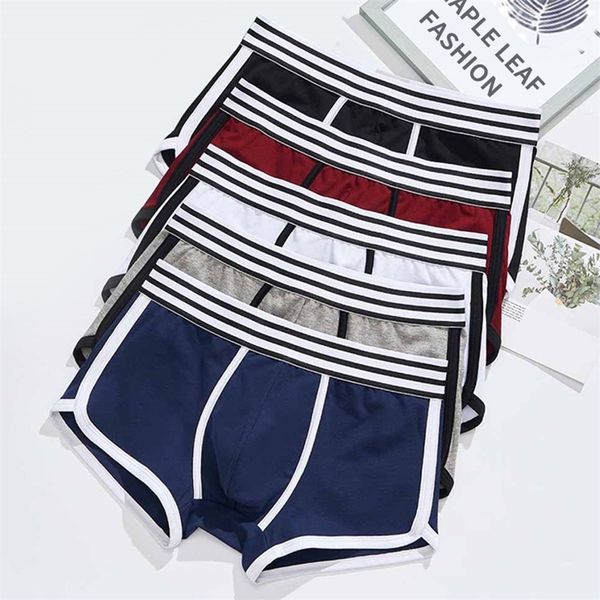 4 unids Hombres Ropa interior Boxer Algodón Cuecas Boxers Mens Boxer Shorts Ropa interior Sexy U Bolsa convexa Hombre Transpirable Bragas para hombres 365 220505