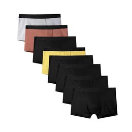 4pcs hommes Ventil Panties Sous-vêtements respirants Sexy Male Boxer Sous-pants Solid Underwear Mens Boxers Hot Y240507