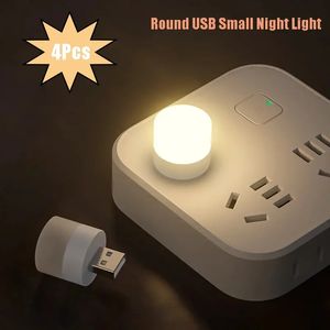 4pcs mini LED LED NIGHT PLIG-IL LED LED Small Light Wall Mount USB Round Small Night Light For Bedroom Outdoor Night Party Camping