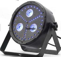 4 STKS MINI NIEUWE LED PAR CAN LIGHT 3X8W RGBUV 4IN1 SRTOBE DMX Vlak PAR LICHT VOOR PAGE EVENTIE LICHT MET STROBE EFFECT