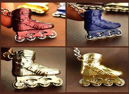 4PCS Mini Skate Shoes Model Keychain Roller Skates Keychains Dames Bag Charm Hanger Cars Key Chain Ring Keyring Sportgoederen Gift6798274