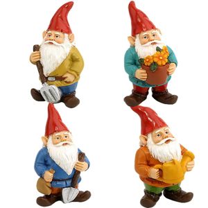 4pcs gnome de jardin miniature figurines miniatures tomte nisse naine gnomes elfe gnomes de figurines intérieurs pots de fleurs extérieurs 240419