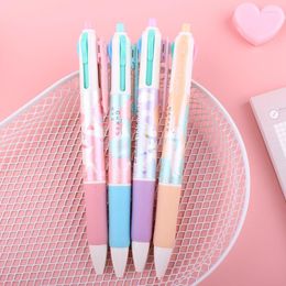 4PCS Multicolor Ballpoint Pennen 4 In 1 Intrekbare multifunctionele schrijfhulpmiddelen 0,5 mm Ink School Office Levers Koreaans briefpapier