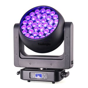 4 stks Nieuwste DJ Disco Stage Light 37 x 20 W 4-in-1 RGBW Zoom LYRE DMX LED BIG BETE BAE OOG Moving Head Wash Light