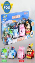 4PCS Originele jongen Poli Robocar Korea Poli Inertial Car Kids Toys Transformatie Anime Action Figure speelgoed voor kinderen Playmobil 102121408