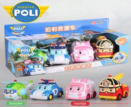 4PCS Originele jongen Poli Robocar Korea Poli Inertial Car Kids Toys Transformatie Anime Action Figure speelgoed voor kinderen Playmobil 102945027