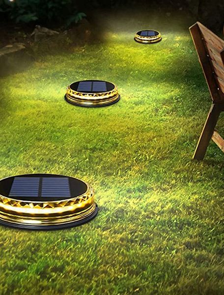 4 piezas LED LED EXTERIOR Lámpara solar de césped solar al aire libre Patio impermeable Jardín de luz Decoración de la calle de luz de luz de luz