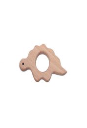 4 piezas juguetes para aliviar el dolor collar de dentición dientes de silicona mordedor de dinosaurio de madera anillos de dentición de madera natural mordedor de madera para niños pequeños 9752409