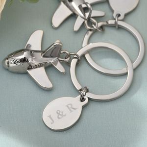 4PCS Portachiavi aeroplano personalizzato Bomboniere Tema di viaggio Festa Keepsale Anniversario Regalo di compleanno Idee per omaggi