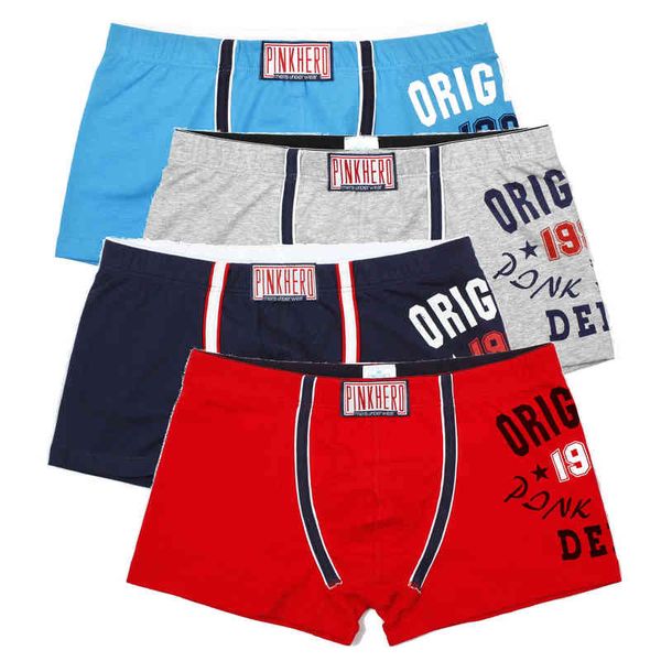 4pcs héros rose héros de haute qualité mâle culotte de haute qualité style américain hommes sous-vêtements coton hommes boxer shorts gay cuecas cool h1214