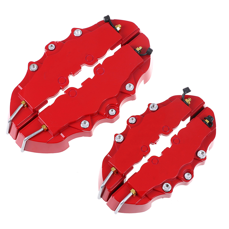 2 stks Plastic 3D Auto Auto Universal Disc Brake Claiper Covers Front Achterste Kit Truck Red