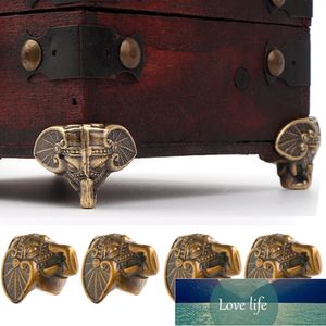 4 pièces en plastique Antique éléphant Vintage Bronze bijoux coffre boîte en bois décoratif Protection pieds jambe 28*23mm