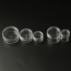 4 stks Plastic Opbergdoos Transparant Kleine Ronde Container Jar Hervulbare Cosmetische Draagbare Dozen voor Sieraden Display Verpakking