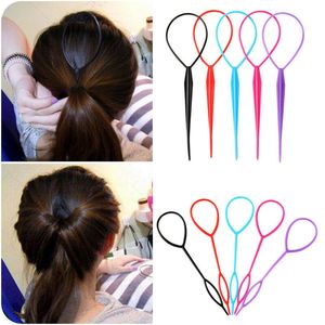 4pcs Popular Hair Braid Maker Ponytail Creator Plastic Loop Styling Tools