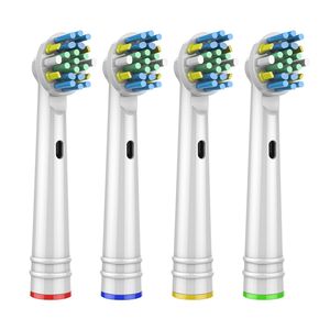 Têtes de brosse de rechange 4 pièces pour brosse à dents électrique Oral B avant puissance/Pro santé/Triumph/3D Excel/vitalité de précision propre