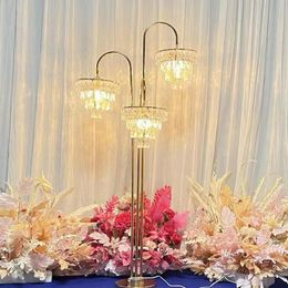 4 PCS Lámparas de mesa de araña de cristal románticas para los accesorios de la luz del ruta moderna Decoración de bodas de la fiesta de cumpleaños