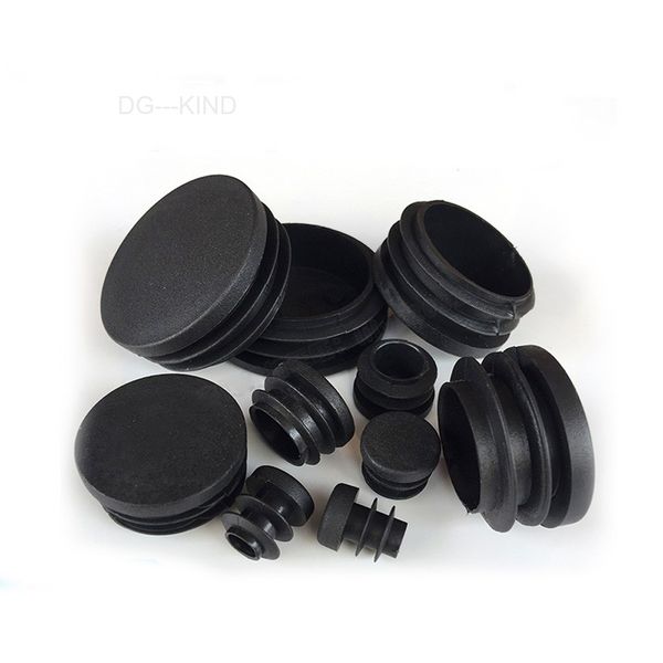 4pcs Round Plastique noir Blanking Capuchons d'extrémité Caps Inserts Pipe Boule Boule 12/14/16/19/20/28/28/30 / 32/35/38/40/42/45/48/50mm