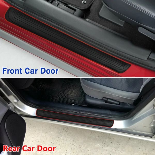 4pcs Rubber Car Porte Reparpage Échantillons de porte noire Gardes de protection Tripte des pièces extérieures anti-rayures accessoires de décoration de voitures