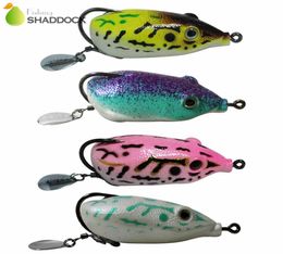 4pcs Rubber Frog Frog Fishing Lures Groove de couleur mélangée Blade Topwater Floating Snakehead Bass Fishing Artificial Bait1763436