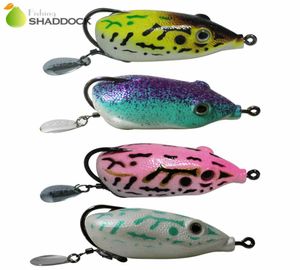 4pcs Rubber Frog Frog Fishing Lures Groove de couleur mélangée Blade Topwater Floating Snakehead Bass Fishing Artificial Bait1763436